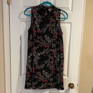 Peach Love California Floral Sleeveless Black Dress size Medium
